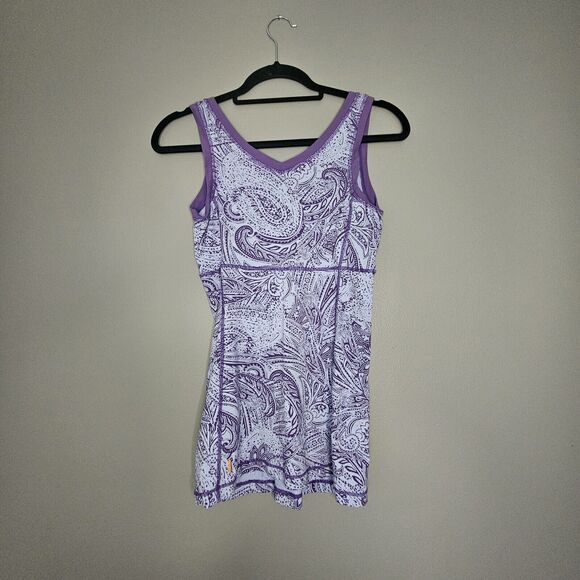 Lucy Power Activewear Purple Paisley Stretch Workout Tank Top Womens Size XS - Picture 2 of 6